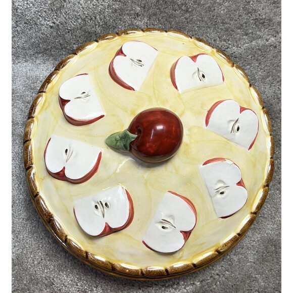 VTG Over and Back Apple Pie 10 Inch Fall Decor Thanksgiving Pie Dessert READ - Picture 8 of 13